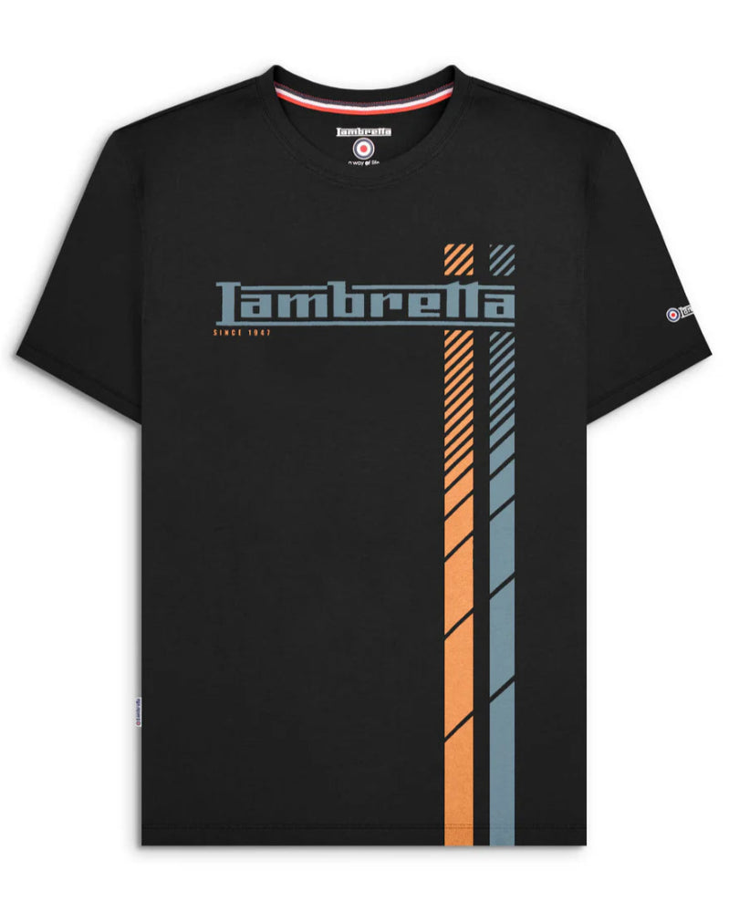 Fade Racing Stripe Tee Black