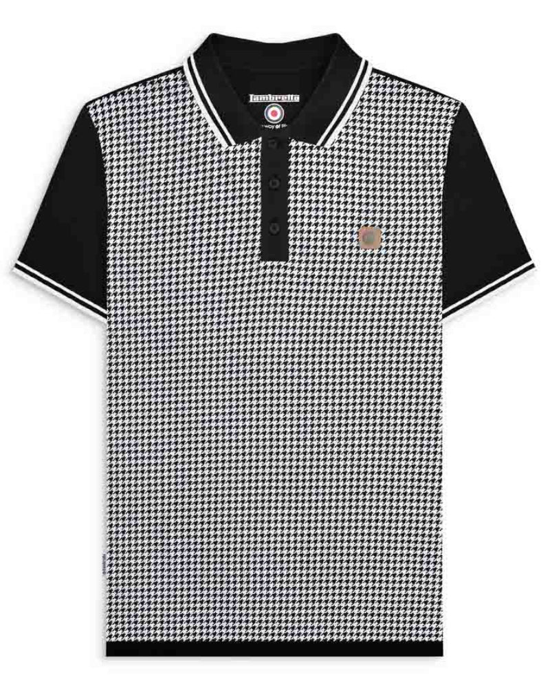 Houndstooth Polo Black/White