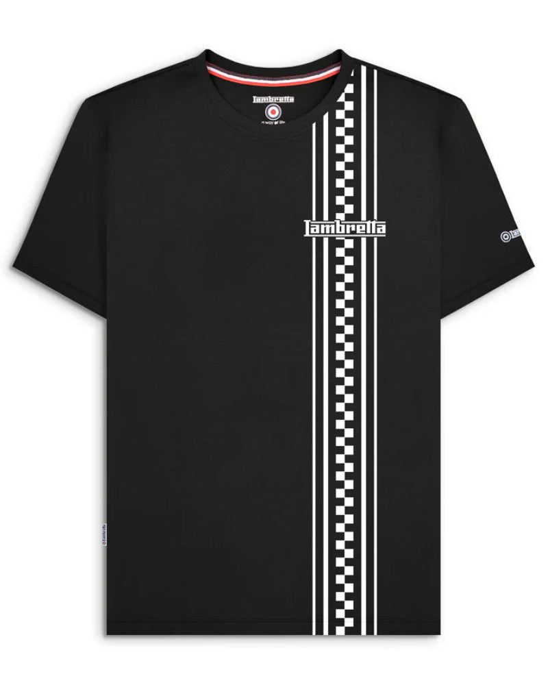 Two Tone Stripe Tee Black S