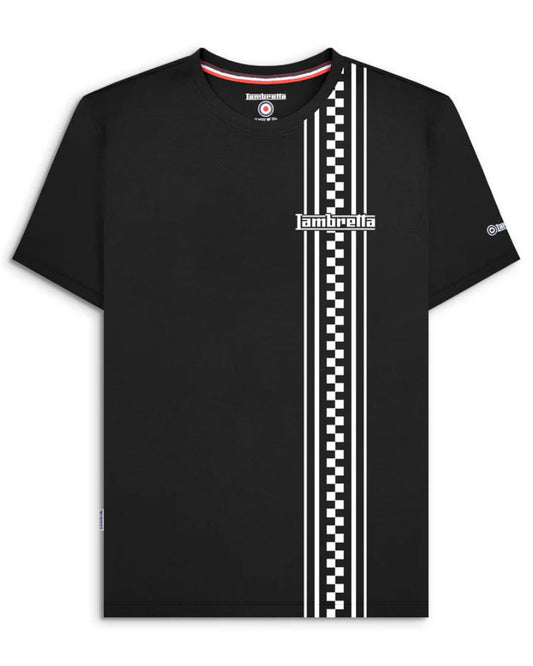 Two Tone Stripe Tee Black S
