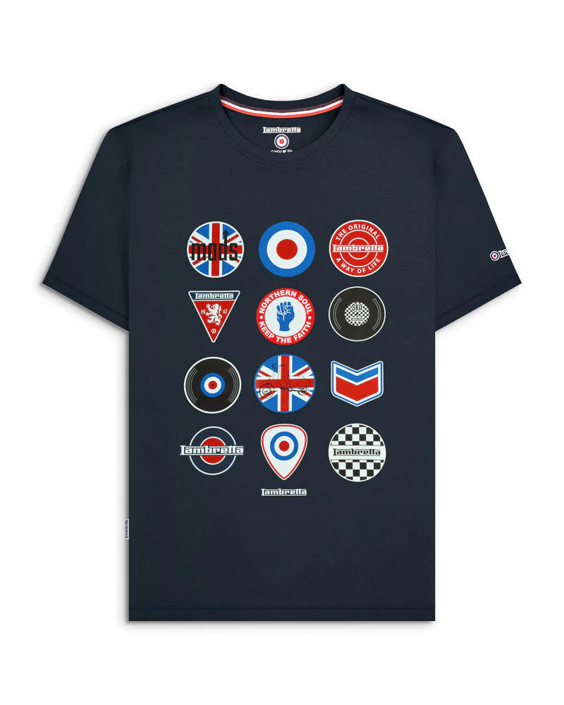 Badges Tee Navy
