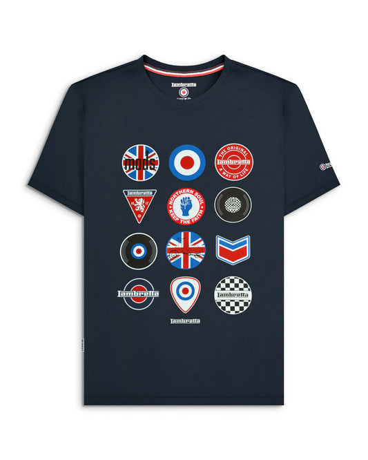 Badges Tee Navy