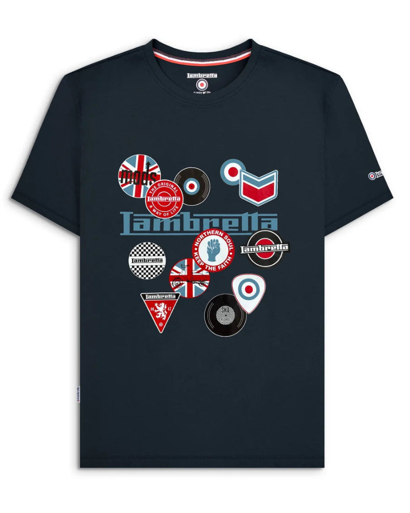 Badges Tee Dark Navy