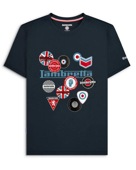 Badges Tee Dark Navy
