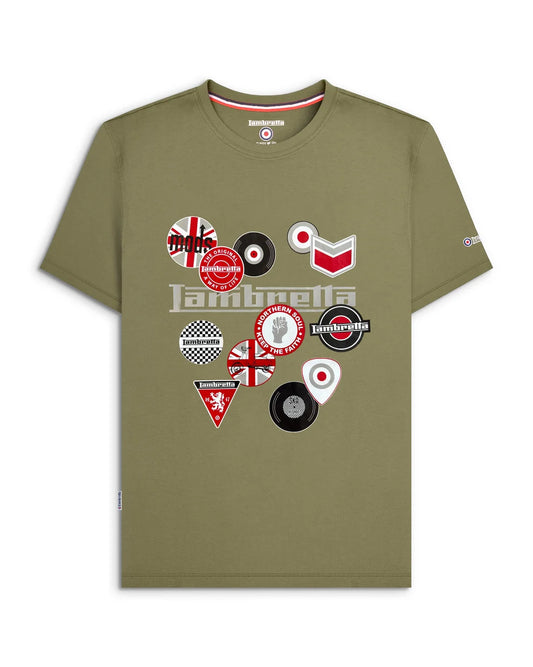 Badges Tee Dark Khaki