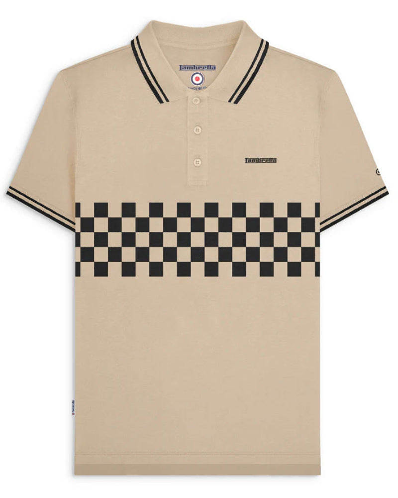 Two Tone Tipped Polo Stone/Black