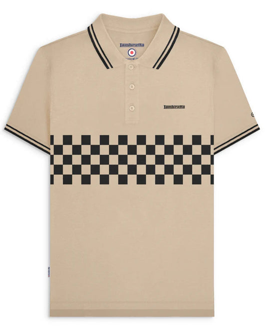 Two Tone Tipped Polo Stone/Black
