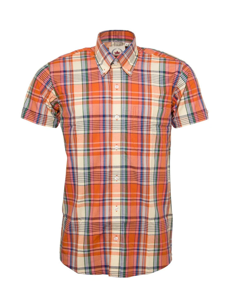 Check SS Shirt Orange (STCK-33)