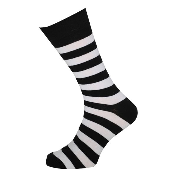 White and Black thick Stripe Ankle Sock