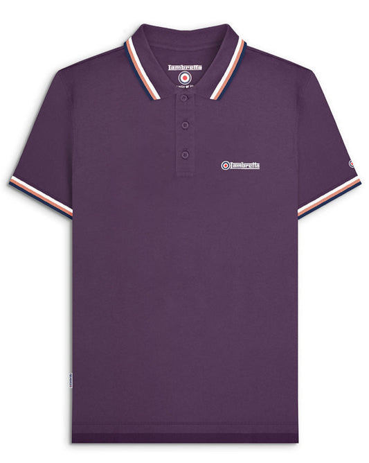 Triple Tipped Polo Plum(White/Cork/Navy) M & 2XL