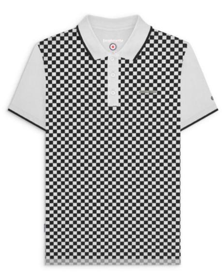 Two Tone AOP Polo White S