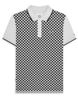 Two Tone AOP Polo White