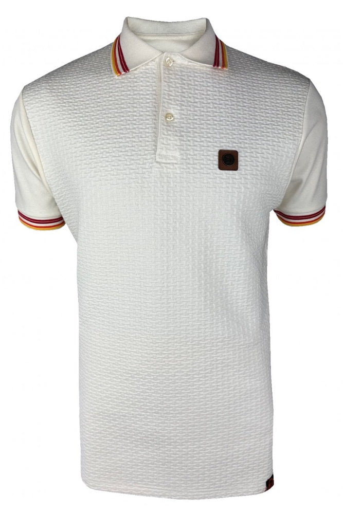 Basket Knit Plain Panel Polo TR/9032 Ecru