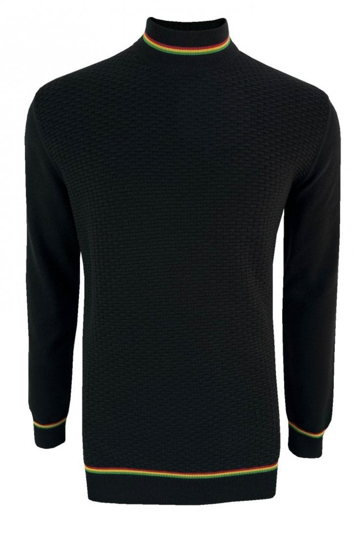 Basket weave turtle neck TR/8915 Black