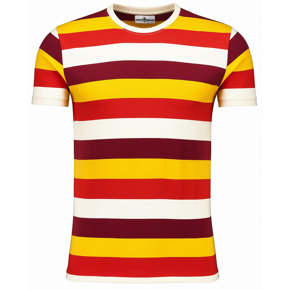 Beatcomber Retro Surf Stripe T-shirt Zinfandel Mix
