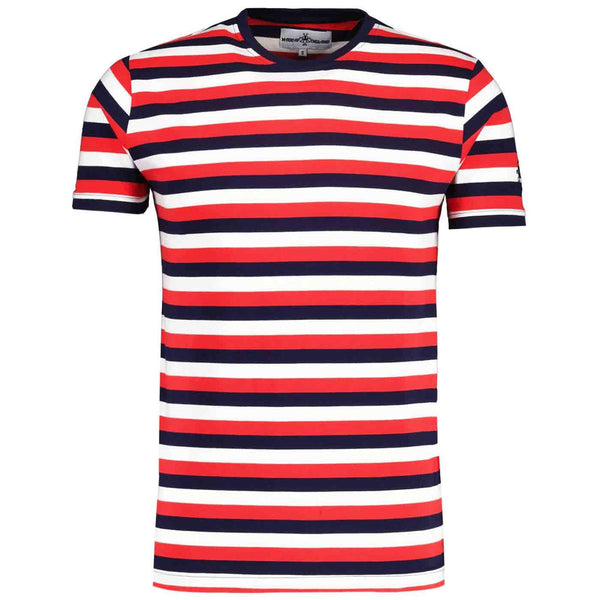 Beatwave Surf Stripe T-shirt Red/White/Navy