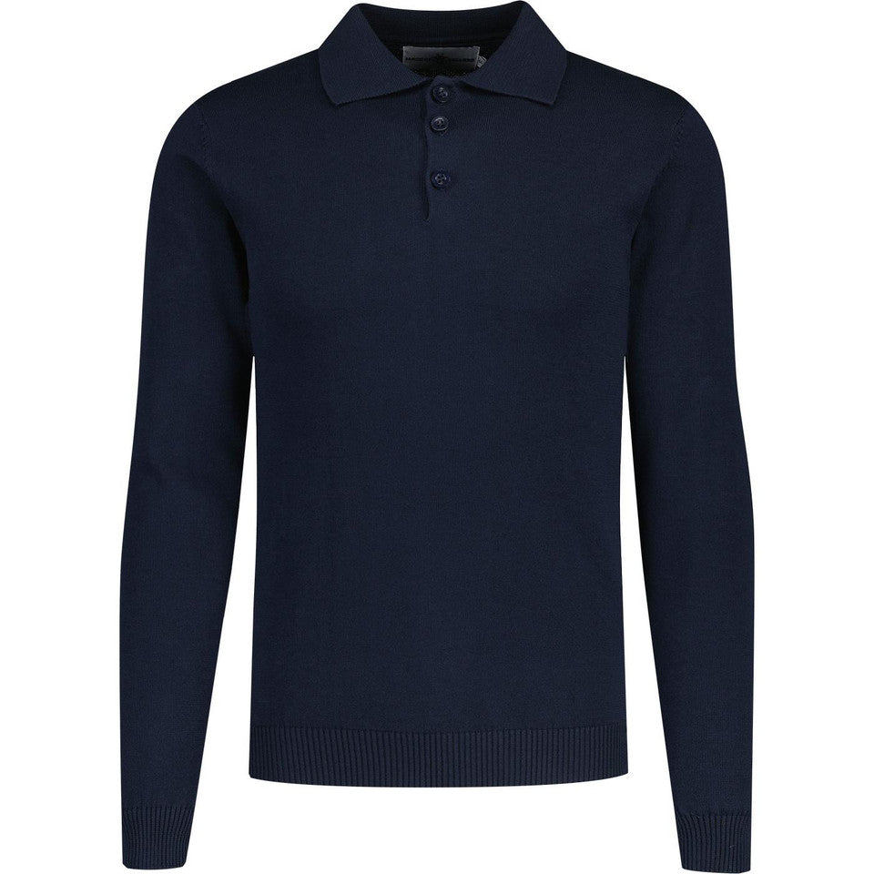 Brando Knitted Polo (Navy Blazer)
