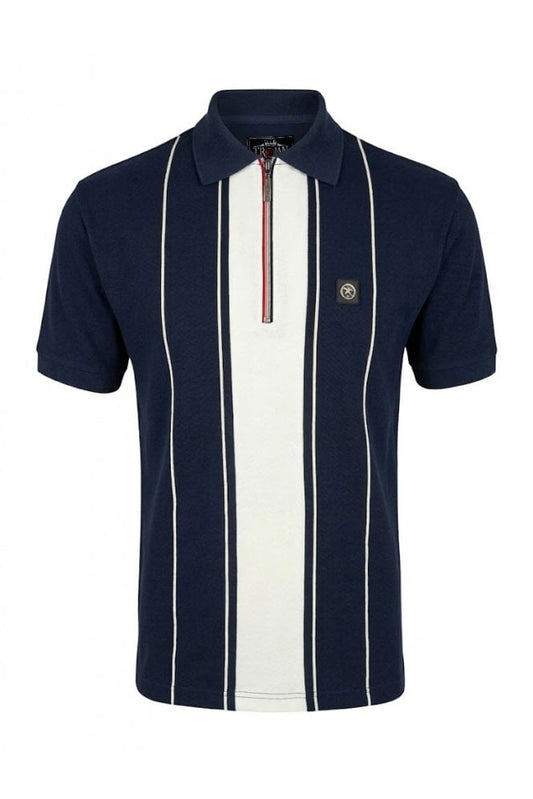 Chain Stitch Zip Pique Polo TR/9066 Navy