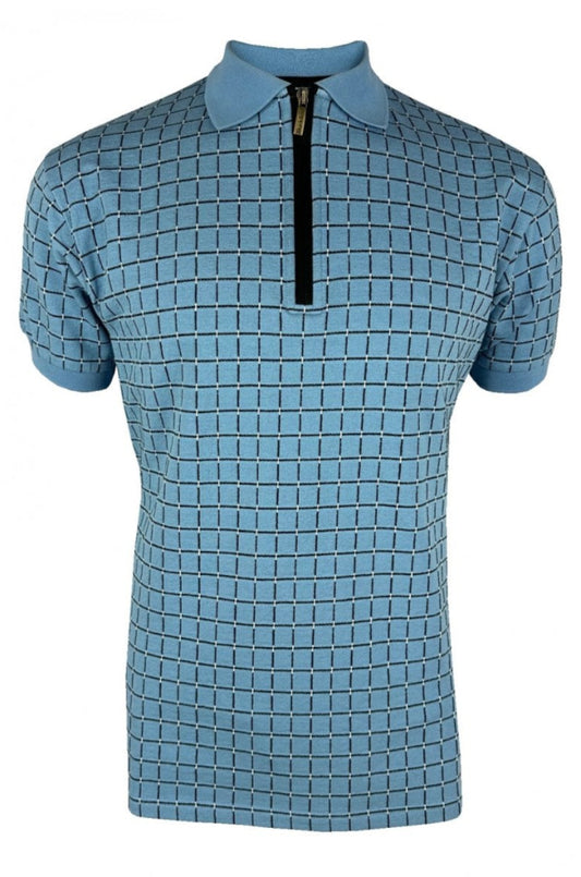 Check Zip Polo SS/2549 Steel 2XL