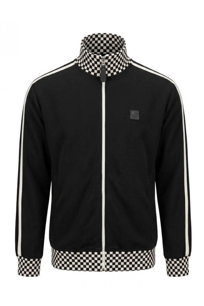 Chequerboard Rib Track Top TR/9105 Black