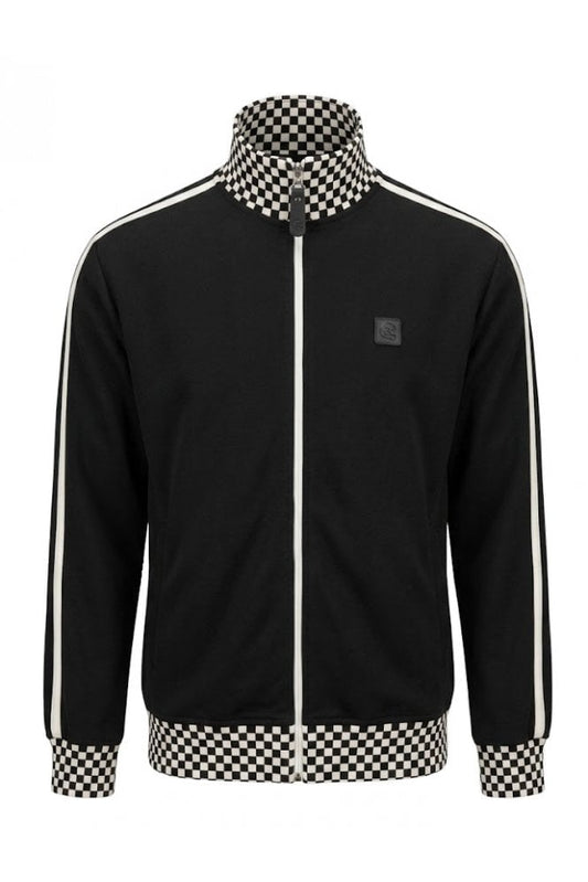 Chequerboard Rib Track Top TR/9105 Black