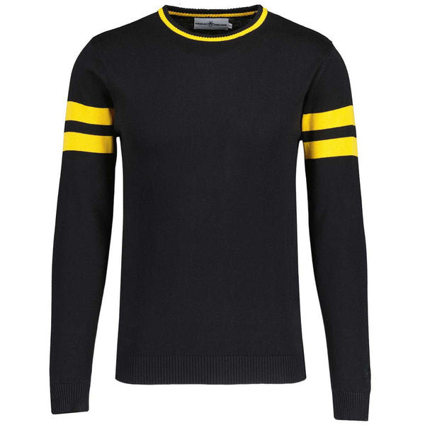 Columbia Ivy League Stripe Sleeve Knit Jumper (Black/Yellow)