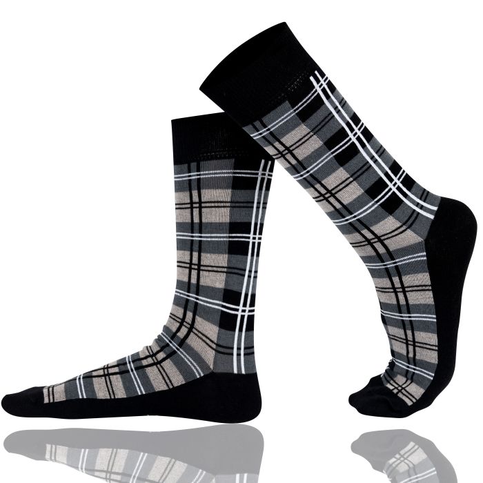Checkerboard Crew Sock Black
