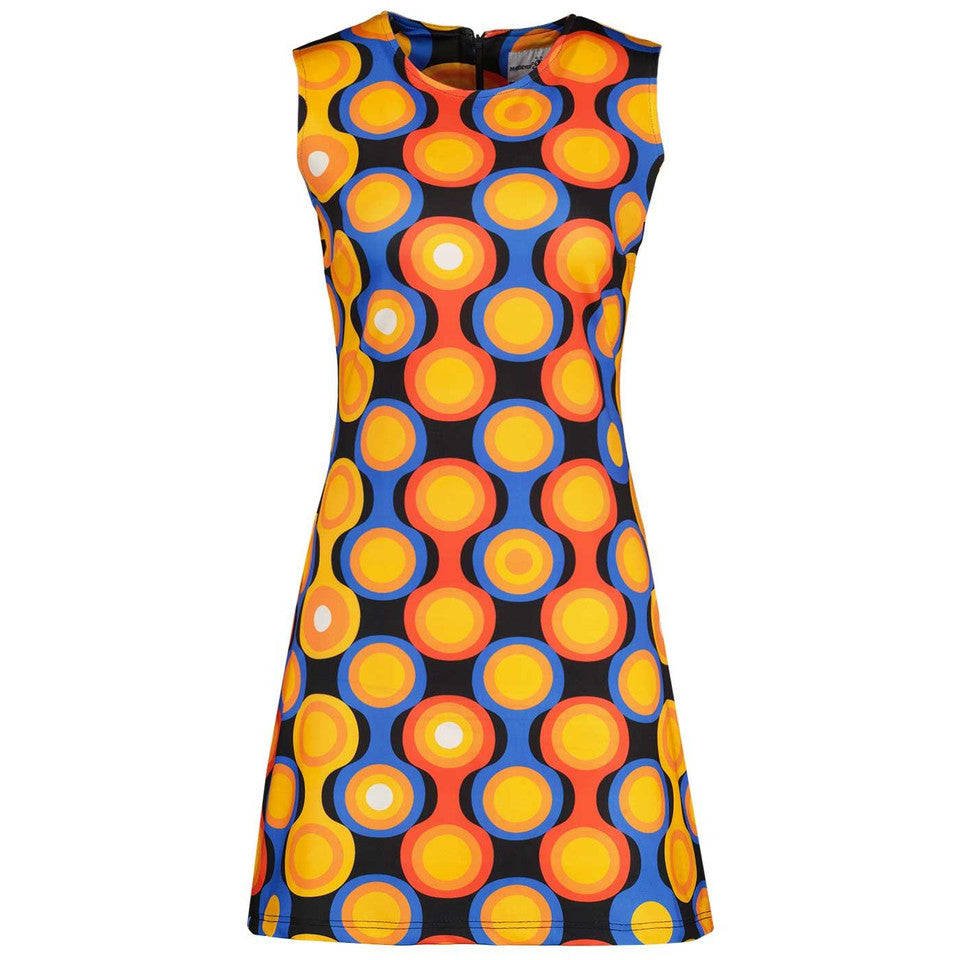 Daytripper Psych-Out! Shift Dress (Ganache and Orange)