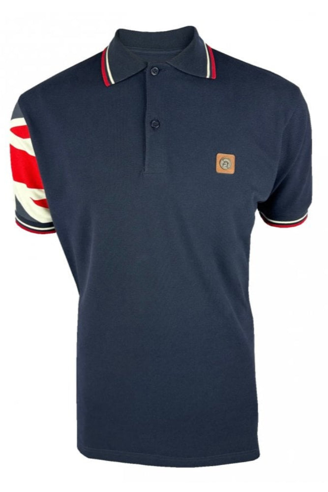 Flag Sleeve Pique Polo TR/9073 Navy