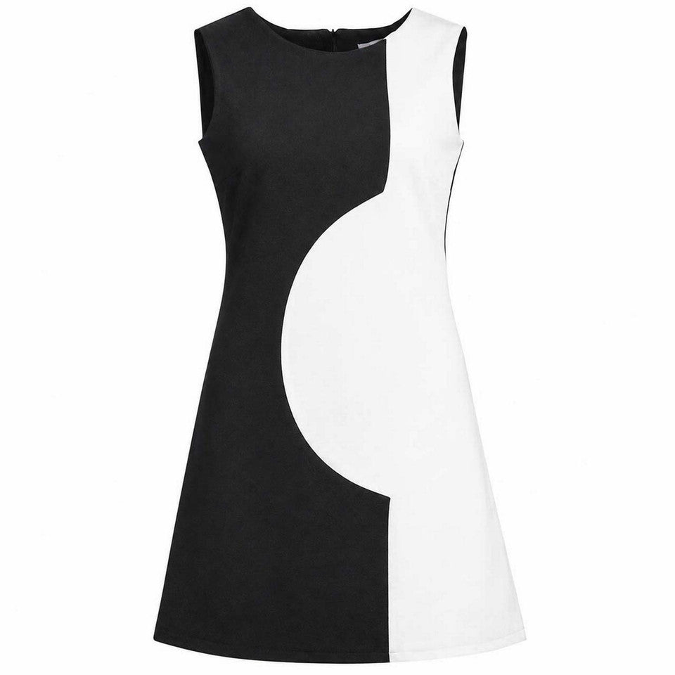 Golightly Op Art Panel A-Line Dress Black/White