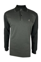 Houndstooth Panel L/S Polo TR/8935 Black