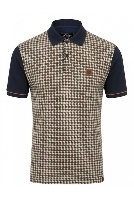 Houndstooth Panel Polo TR/9074 Navy