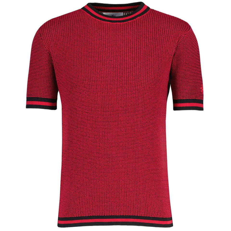 Jet Waffle Knit Tipped T-shirt  (Jester Red)