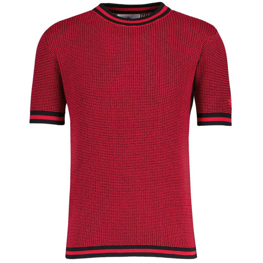 Jet Waffle Knit Tipped T-shirt  (Jester Red)