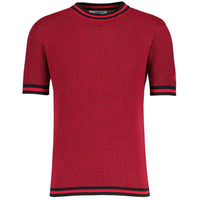 Jet Waffle Knit Tipped T-shirt  (Jester Red)