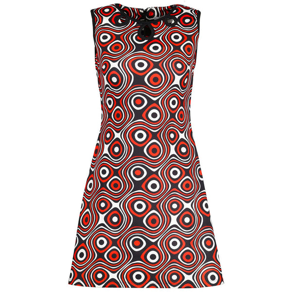 Lazy Daisy Retro Mod Op Art Dress Black/White/Red