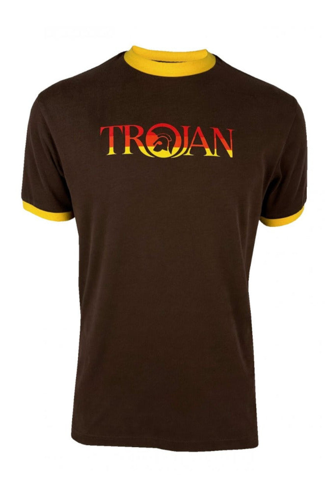 Trojan Logo Ringer Tee TC/1014 Chocolate
