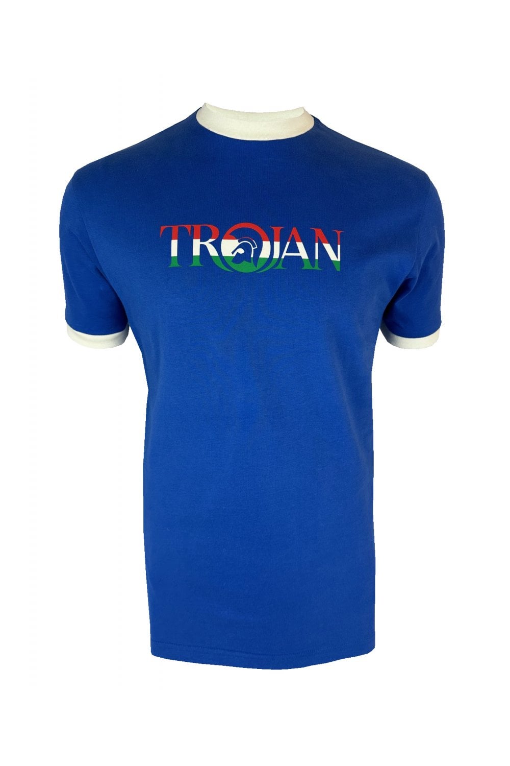 Trojan Logo Ringer Tee TC/1014 Cobalt
