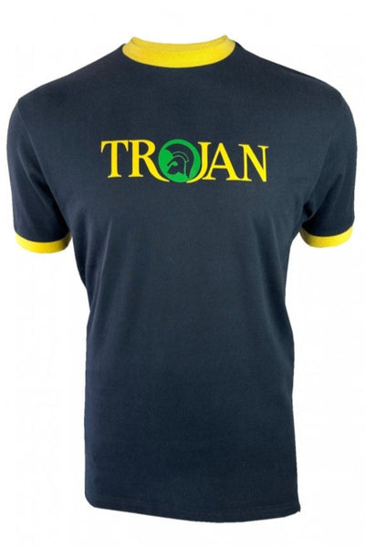 Trojan Logo Ringer Tee TC/1014 Navy