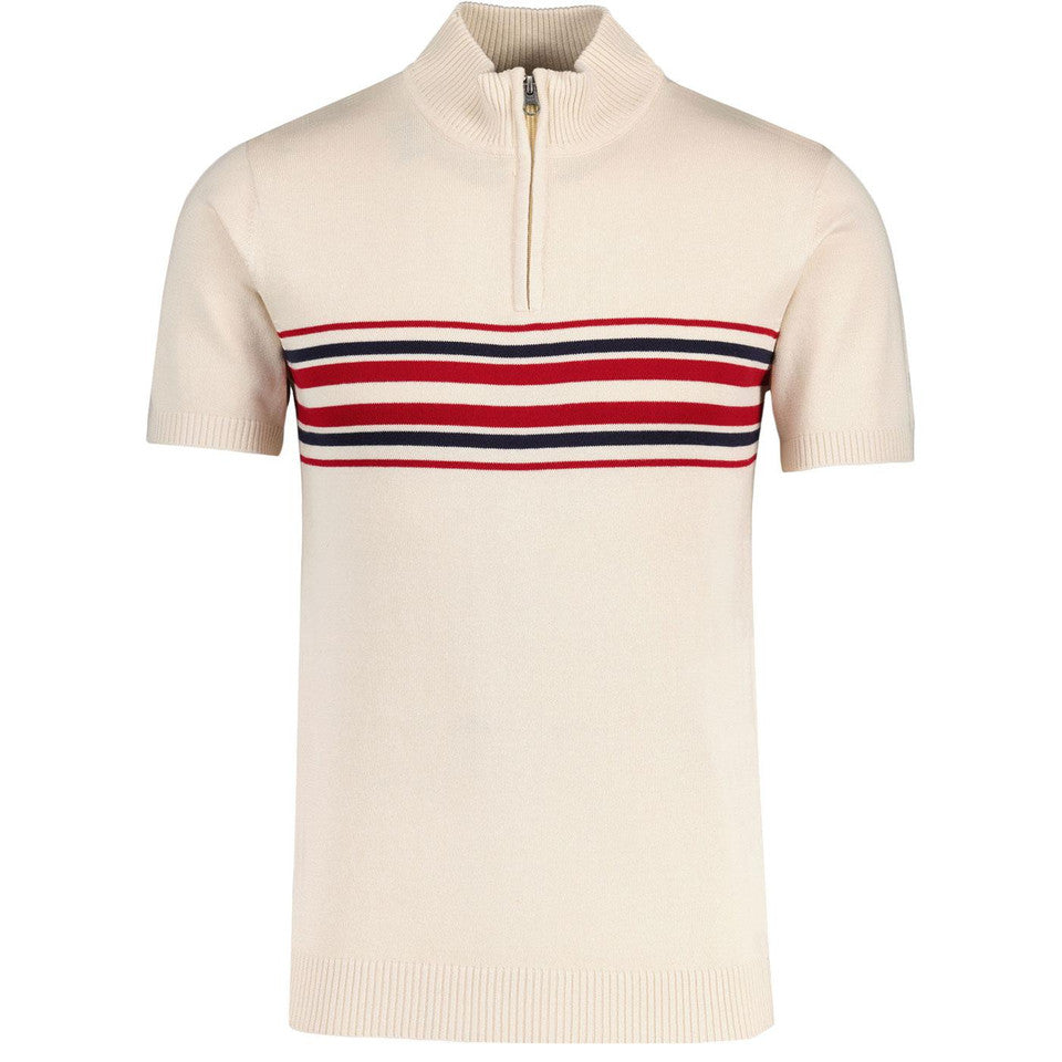 Lytton SS Chest Stripe Knitted Cycling Top Birch
