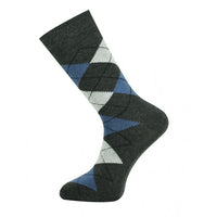 Argyle Crew Socks Blue/Ash White