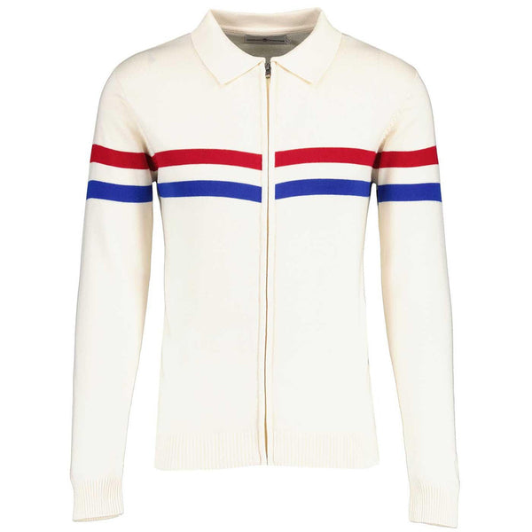 Mavers Chest Stripe Knitted Track Top (Snow White)