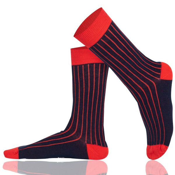 Ribbed Ankle Sock Navy/Red