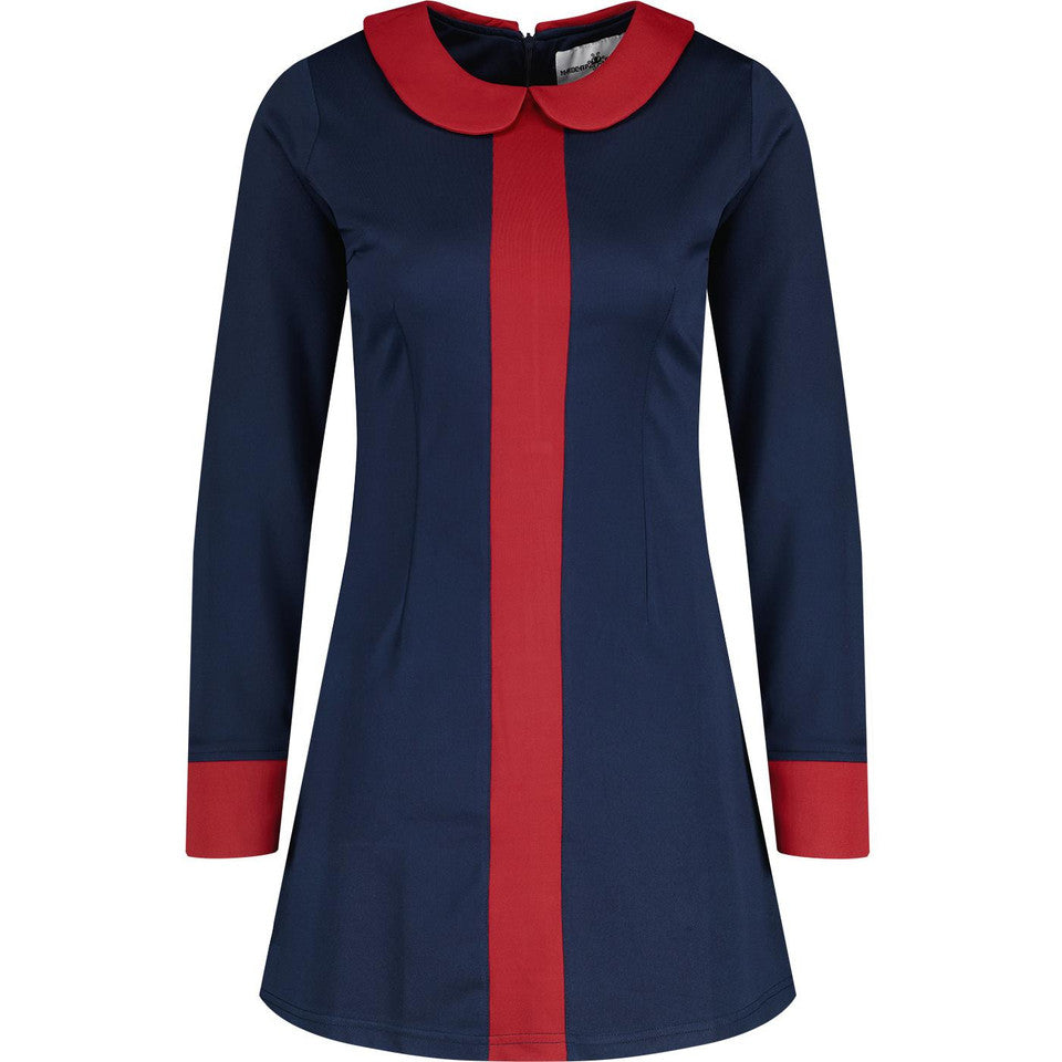 Oracle Clothes Oracle 60s Mod Stripe Panel Dress Navy – Roundel Clothing