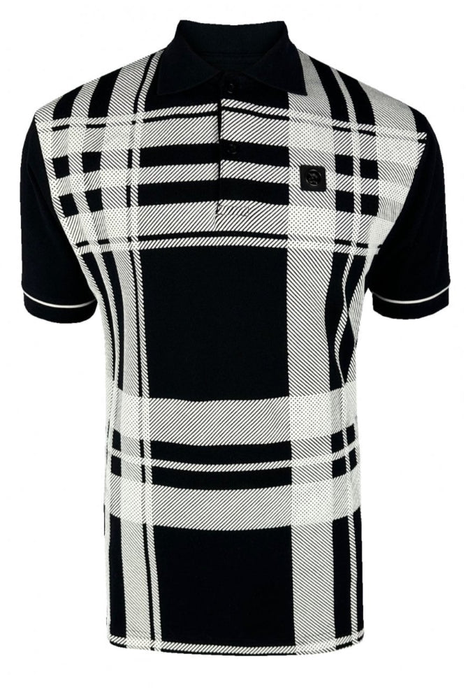 Oversize Check Panel Pique Polo TR/9041 Black
