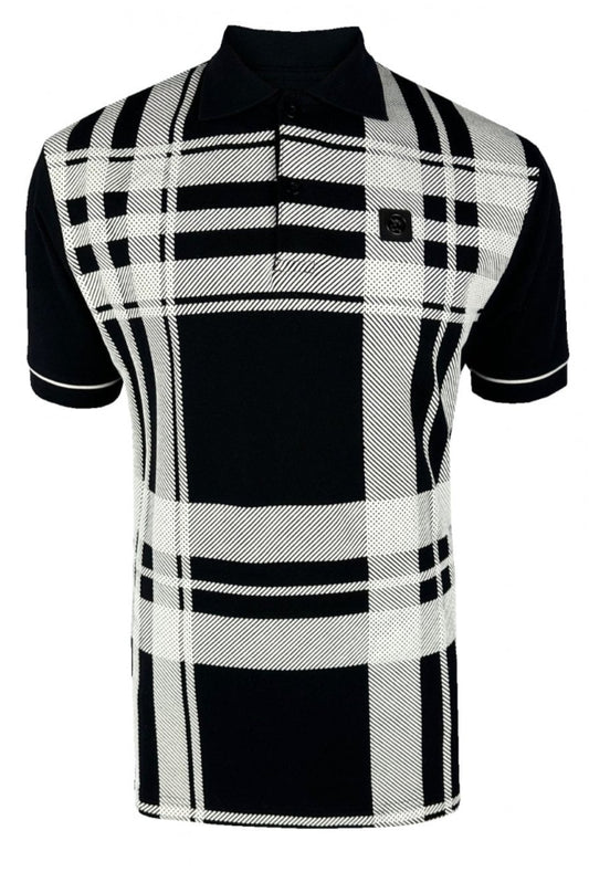 Oversize Check Panel Pique Polo TR/9041 Black
