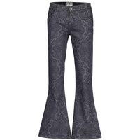 Paisley Bell Bottom Denim Flares (Grey)