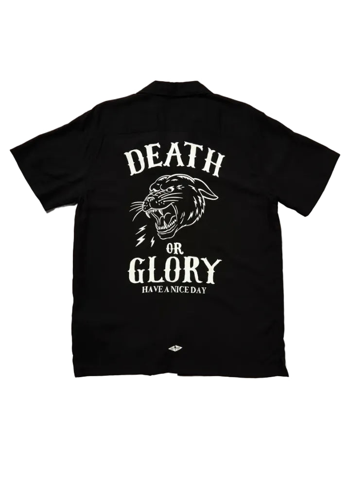 Panther Bowling Shirt Black