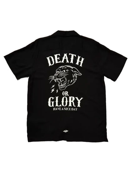 Panther Bowling Shirt Black