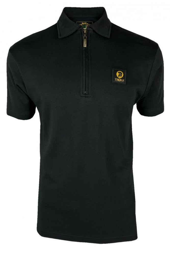 Plain Badged Zip Polo TR/8970 Black